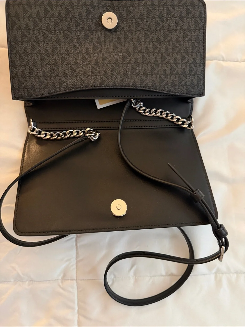 Michael Kors Charcoal/Black MK Continental Wallet